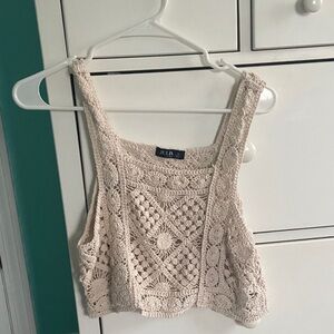 Love J Cream Crochet Crop Top